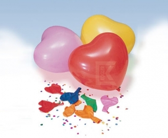 Zdjęcie Balon Serduszko, średnica 26 cm, obwód 70 cm, różne kolory 10 szt.