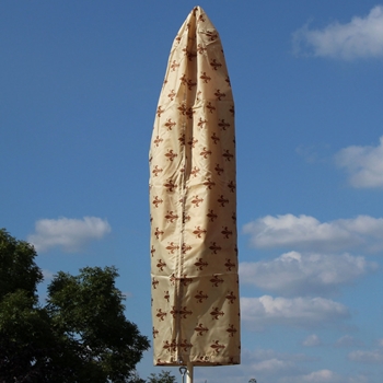 Zdjęcie Pokrowiec na parasol przeciwsłoneczny, beżowy, wzór lilii, śred.35 x wys.210 cm