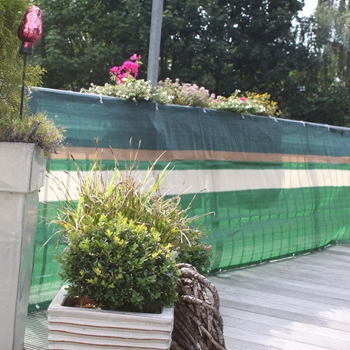 Zdjęcie Osłona balkonowa z PE Design, zielono-beżowa W:90 x D:500 cm