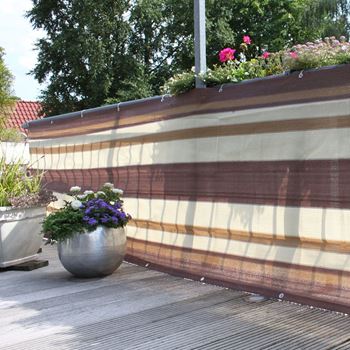 Zdjęcie Osłona balkonowa z PE Design, brązowo-beżowa W:90 cm x 25 m
