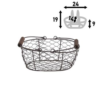 Zdjęcie Kosz druciany Riva, 19x24x14 cm brązowy - antyk