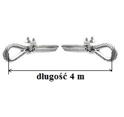 Zdjęcie Linka fi 4 mm z zaciskami kabłąkowymi 4 mb, zestaw