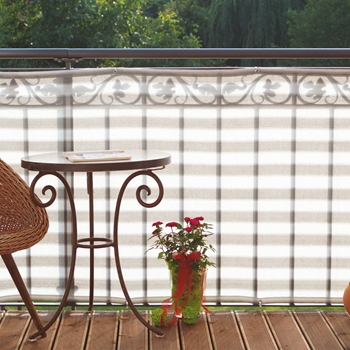 Zdjęcie Osłona balkonowa z PE Klassic, szaro-biała W:90 x D:500 cm