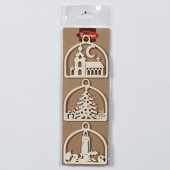Zdjęcie Zawieszka -Ornamenty, zestaw 3 sztuk, 8 cm