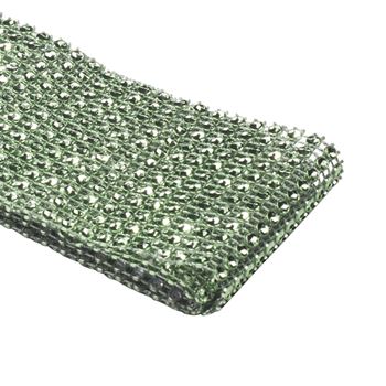 Zdjęcie Taśma dekoracyjna w stylu diamentowym cyrkonie zielono połyskujące 6 x 150 cm