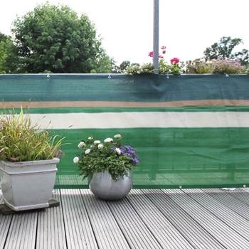 Zdjęcie Osłona balkonowa z PE Design, zielono-beżowa W:90 x D:300 cm