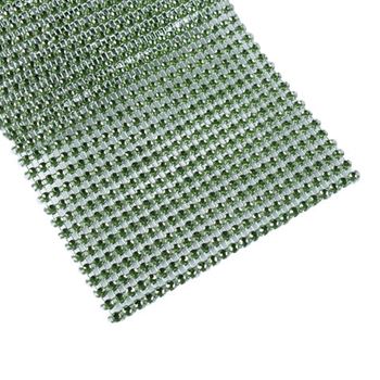 Zdjęcie Taśma dekoracyjna w stylu diamentowym cyrkonie zielono połyskujące 12 x 150 cm
