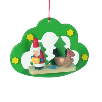 Zdjęcie Zawieszka -Choinka i Święty Mikołaj, 7,5 x 7,5 cm, zielona