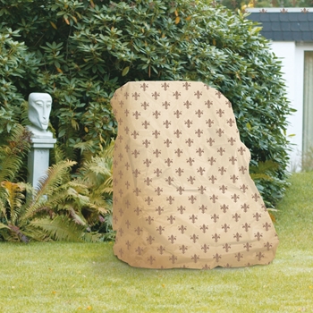 Zdjęcie Pokrowiec na krzesło z podłokietnikami, beżowy, wzór lilii D:80 x S:90 x W:110 cm
