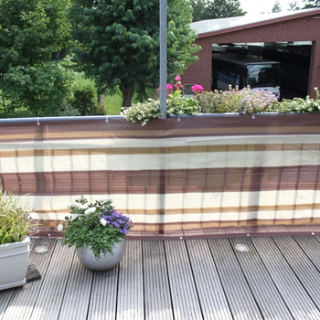 Zdjęcie Osłona balkonowa z PE Design, brązowo-beżowa W:90 x D:300 cm