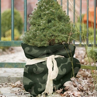 Zdjęcie Worek jutowy z nadrukowanym wzorem, zielony, W:80 x S:60 cm, fi ok. 38 cm