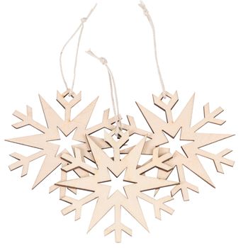 Zdjęcie Zawieszka drewniana -Płatek śniegu C, 8 cm