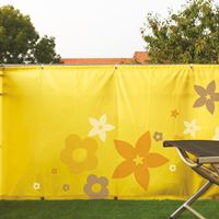 Osłona balkonowa z nadrukiem Flower, żółta W:90 x D:300 cm