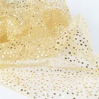 Organza - tkanina dekoracyjna D:200 x S:150 cm, przezroczysta ze wzorem kropli