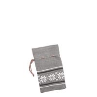 Woreczek jutowy W:18xS:12cm, szary Wzór norweski