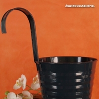 Zawieszana doniczka Wave, antracyt, o 14 cm, (zestaw 3 szt.)