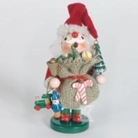 Figurka do kadzidełka, 18 cm "Święty Mikołaj" z fajką, czerwony