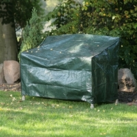Pokrowiec z PE na ławkę 2-osobową, zielony, D:134cm x S:70cm x W: 63/89 cm
