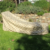 Pokrowiec na leżak ogrodowy, beżowy, wzór lilii, D:210, S:66, W:50-90cm