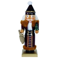 Dziadek do orzechów Święty Mikołaj W:25 cm, bordowy