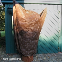 Duży worek z włókniny (70g/m kw.) "Lilia", brązowy / beżowy, W:240 x S:200 cm, fi ok. 125 cm, z zamkiem błysk.