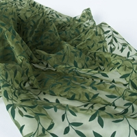 Organza-tkanina dek. D:200xS:150cm lilie z liśćmi