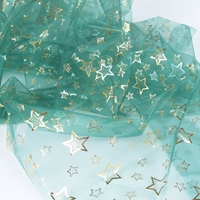 Organza - tkanina dek. D:200 x S:150 cm gwiazdki