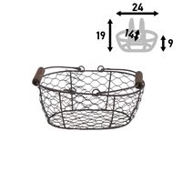 Kosz druciany Riva, 19x24x14 cm brązowy - antyk