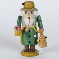Figurka do kadzidełka, 15 cm "Pszczelarz" z fajką, zielony