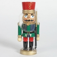 Figurka do kadzidełka, 20 cm ;Żołnierz; z fajką, zielony