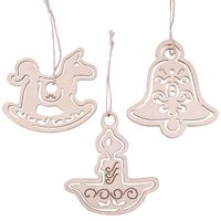 Zawieszka drewniana -konik, dzwonek, świeczka 8 cm