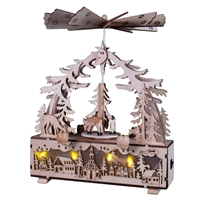 Piramida bożonarodzeniowa, 26 cm, wieś , Led naturalna / laser