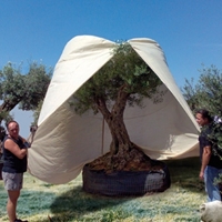 Duży worek z włókniny 70 g/m kw. XXXL "Mediterran" beżowy, W:350 x fi 250 cm, z zamkiem błysk.