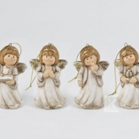 Zawieszka ceramiczna Aniołek kolor biały 7,8 cm