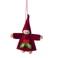 Zawieszka z filcu `Dziewczynka` Wys: 12 cm kolor: bordowy