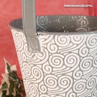 Zawieszana doniczka Sky, szara, fi:15 cm (zestaw 2 szt)