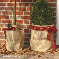 Donica z juty Welcome, W:35 x Ś:38 cm