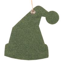 Zawieszka filcowa - Czapka, zielona 9x8,5x0,5 cm