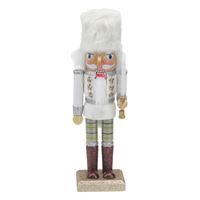 Dziadek do orzechów `Żołnierz`, W:25 cm, biały /srebrny