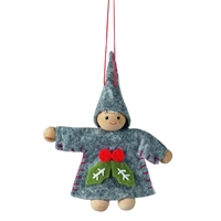Zawieszka z filcu `Dziewczynka` Wys: 12 cm kolor: szary