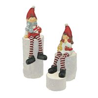 Figurka ceramiczna dziewczyna i chłopak 20,5 cm