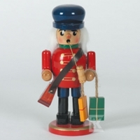 Figurka do kadzidełka, 15 cm "Listonosz" z fajką, czerwono/niebieski