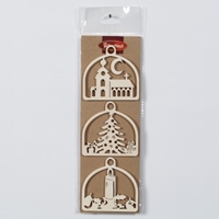 Zawieszka -Ornamenty, zestaw 3 sztuk, 8 cm