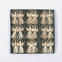 Zawieszki ze słomy `Aniołki` 6 cm, zestaw 18 szt.