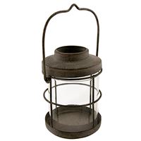 Latarnia metalowa mini -Indra- W:12cm, średn. 8 cm, kolor szary antyk