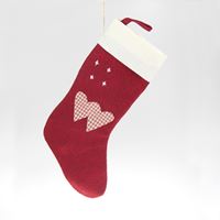 Skarpetka adwentowa Serca, czerwona/biała