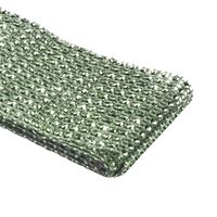 Taśma dekoracyjna w stylu diamentowym cyrkonie zielono połyskujące 6 x 150 cm