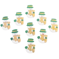 Konfetti Bałwanki, biało-zielone, H:4 cm, 12 sztuk