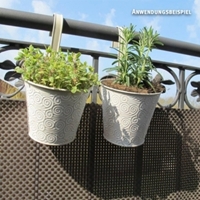 Zawieszana doniczka Sky, jasno piaskowa, fi:14cm (zestaw 2 szt)