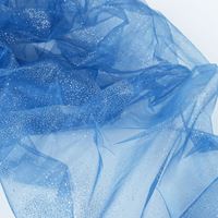 Organza, tkanina dekor. 200x150cm granatowa/brokat